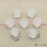 Clear Acrylic Square Beads Frosted 180pcs 18x14mm for DIY Jewelry Making