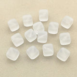 Clear Acrylic Square Beads Frosted 180pcs 18x14mm for DIY Jewelry Making