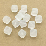 Clear Acrylic Square Beads Frosted 180pcs 18x14mm for DIY Jewelry Making