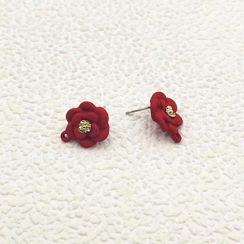 50pcs Zinc Alloy Flower Ear Studs for Earring DIY