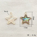 Arrival! 18x17mm 50pcs Real Shell Star Charm Jewelry Findings