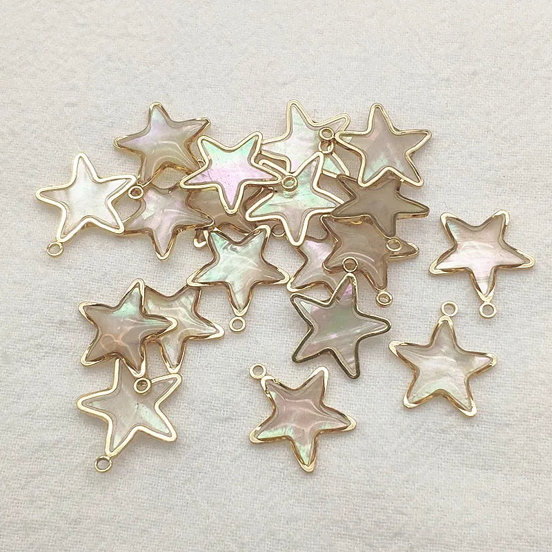 Arrival! 18x17mm 50pcs Real Shell Star Charm Jewelry Findings