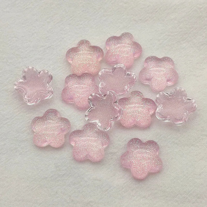 100pcs Flat Bottom Flower Beads, Hairpin DIY Parts, Jewelry Findings