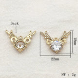 CZ Crystal Reindeer Charm 30pcs Jewelry Necklace DIY Parts