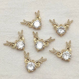 CZ Crystal Reindeer Charm 30pcs Jewelry Necklace DIY Parts