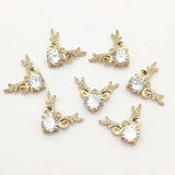 CZ Crystal Reindeer Charm 30pcs Jewelry Necklace DIY Parts