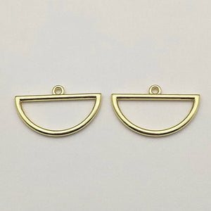 Arrival! 18x30mm 100pcs Zinc Alloy Semicircle Charm For Necklace/Earring DIY