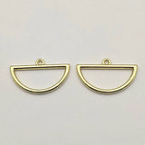 Arrival! 18x30mm 100pcs Zinc Alloy Semicircle Charm For Necklace/Earring DIY