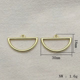 Arrival! 18x30mm 100pcs Zinc Alloy Semicircle Charm For Necklace/Earring DIY