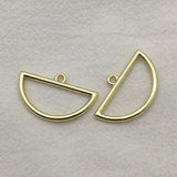 Arrival! 18x30mm 100pcs Zinc Alloy Semicircle Charm For Necklace/Earring DIY