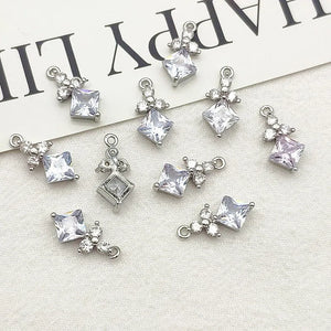 CZ Pendant Charm 18x8mm 50pcs Copper DIY Jewelry Findings