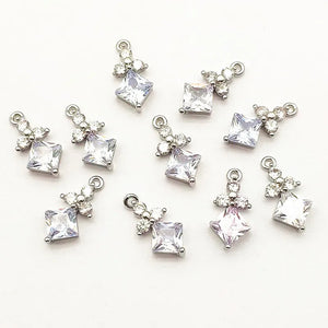 CZ Pendant Charm 18x8mm 50pcs Copper DIY Jewelry Findings