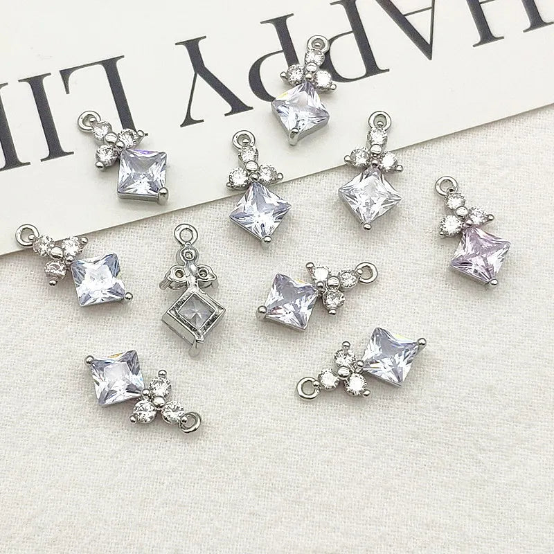 CZ Pendant Charm 18x8mm 50pcs Copper DIY Jewelry Findings