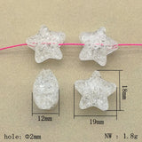 Clear Crack Star Beads 19/28mm for DIY Jewelry Making
