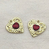 Heart Charm Pendant for Jewelry Making 100pcs