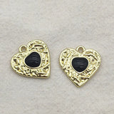 Heart Charm Pendant for Jewelry Making 100pcs