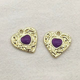 Heart Charm Pendant for Jewelry Making 100pcs