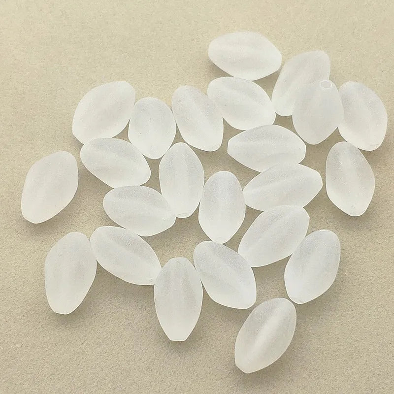 Clear Frosted Twist Oval Beads 350pcs DIY Jewelry Findings