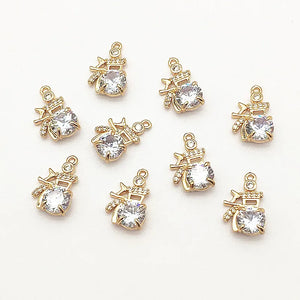 Copper CZ Charm 19x12mm 50pcs for Necklace Earring DIY
