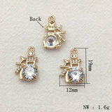 Copper CZ Charm 19x12mm 50pcs for Necklace Earring DIY