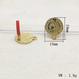 100pcs Zinc Alloy Round Shape Ear Stud DIY Jewelry Findings