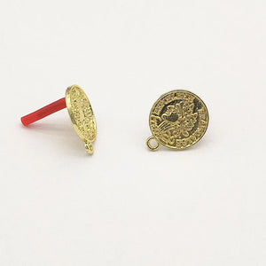 100pcs Zinc Alloy Round Shape Ear Stud DIY Jewelry Findings