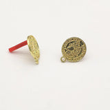 100pcs Zinc Alloy Round Shape Ear Stud DIY Jewelry Findings