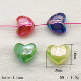 UV Magic Heart Beads For Necklace Earrings DIY Parts 100pcs