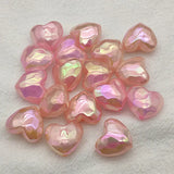 UV Magic Heart Beads For Necklace Earrings DIY Parts 100pcs
