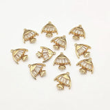 Cubic Zirconia Fish Charm, 50pcs, Jewelry Findings
