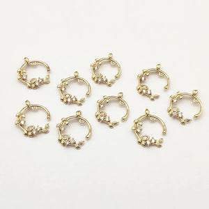 Arrival! CZ Flower Charm 50pcs for DIY Necklace/Earring, Jewelry Findings
