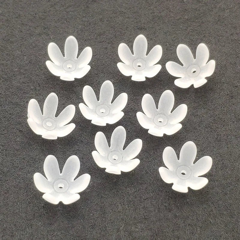 Clear Frosted Flower Acrylic Beads 700pcs DIY Jewelry Findings