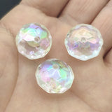 Clear UV Aurora Effect Faceted Beads 100pcs DIY Necklace Parts