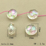 Clear UV Aurora Effect Faceted Beads 100pcs DIY Necklace Parts