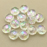 Clear UV Aurora Effect Faceted Beads 100pcs DIY Necklace Parts