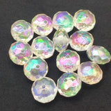 Clear UV Aurora Effect Faceted Beads 100pcs DIY Necklace Parts
