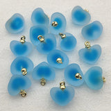 Resin Frosted Heart Beads for DIY Necklace, 100pcs