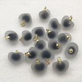 Resin Frosted Heart Beads for DIY Necklace, 100pcs