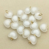 Resin Frosted Heart Beads for DIY Necklace, 100pcs