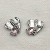 50pcs Heart Glass Charm Pendants Jewelry Making