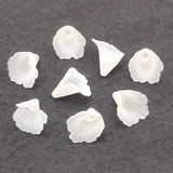 600pcs Clear Frosted Flower Acrylic Beads Jewelry Findings