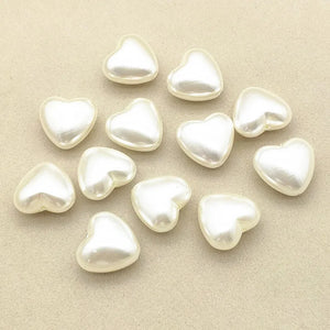 100pcs Pearls Heart Beads For Necklace/Earrings DIY Parts