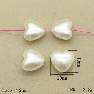 100pcs Pearls Heart Beads For Necklace/Earrings DIY Parts
