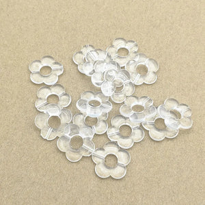 Clear Acrylic Flower Beads Necklace Earring DIY Parts