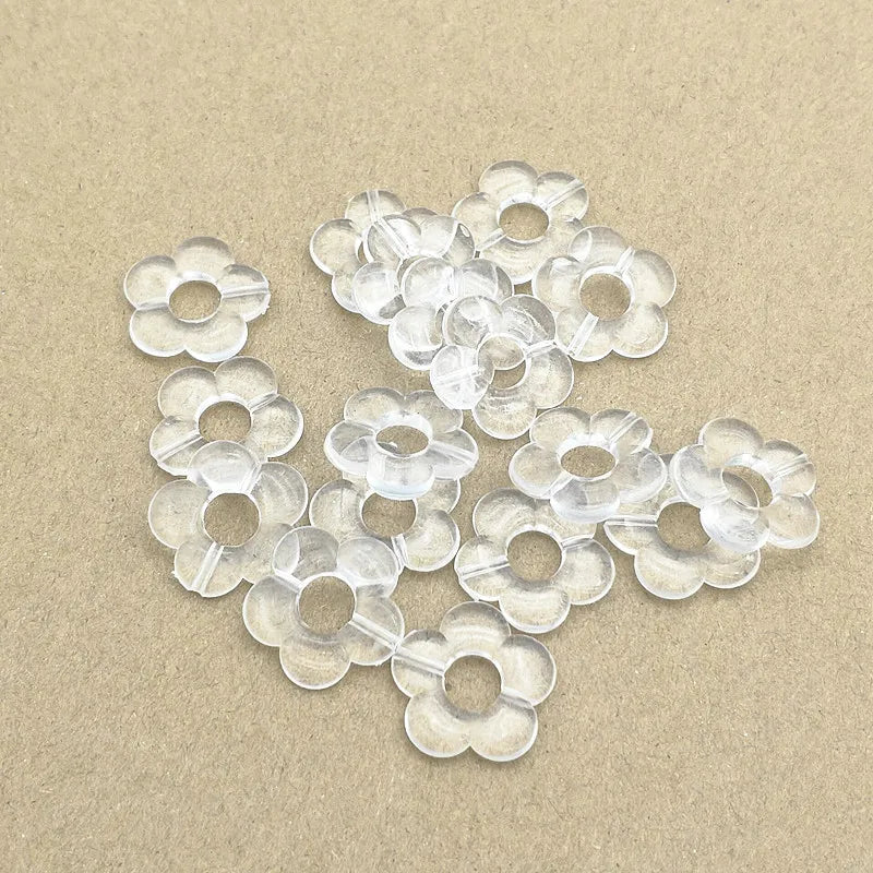 Clear Acrylic Flower Beads Necklace Earring DIY Parts
