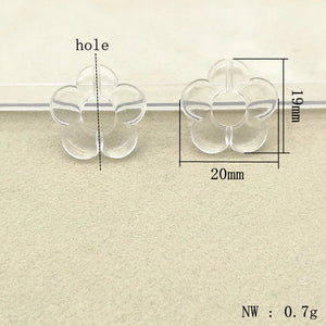 Clear Acrylic Flower Beads Necklace Earring DIY Parts