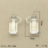 120pcs Clear Acrylic Bottle Shape Beads For DIY Jewelry