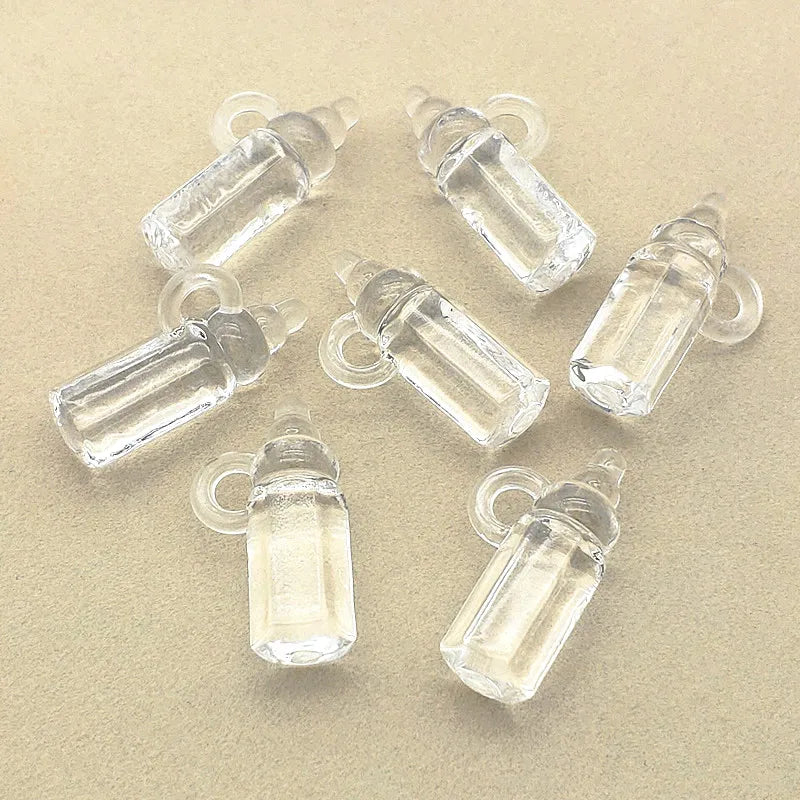 120pcs Clear Acrylic Bottle Shape Beads For DIY Jewelry