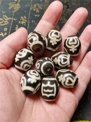 1PCS 17*21.5mm Natural Daluo Dzi Beads Dapeng Birds Vase DIY Bracelet Oval