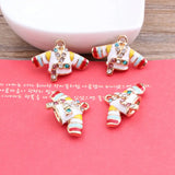 Crystal Rhinestone Paved 3D Enamel Hanbok Pendant